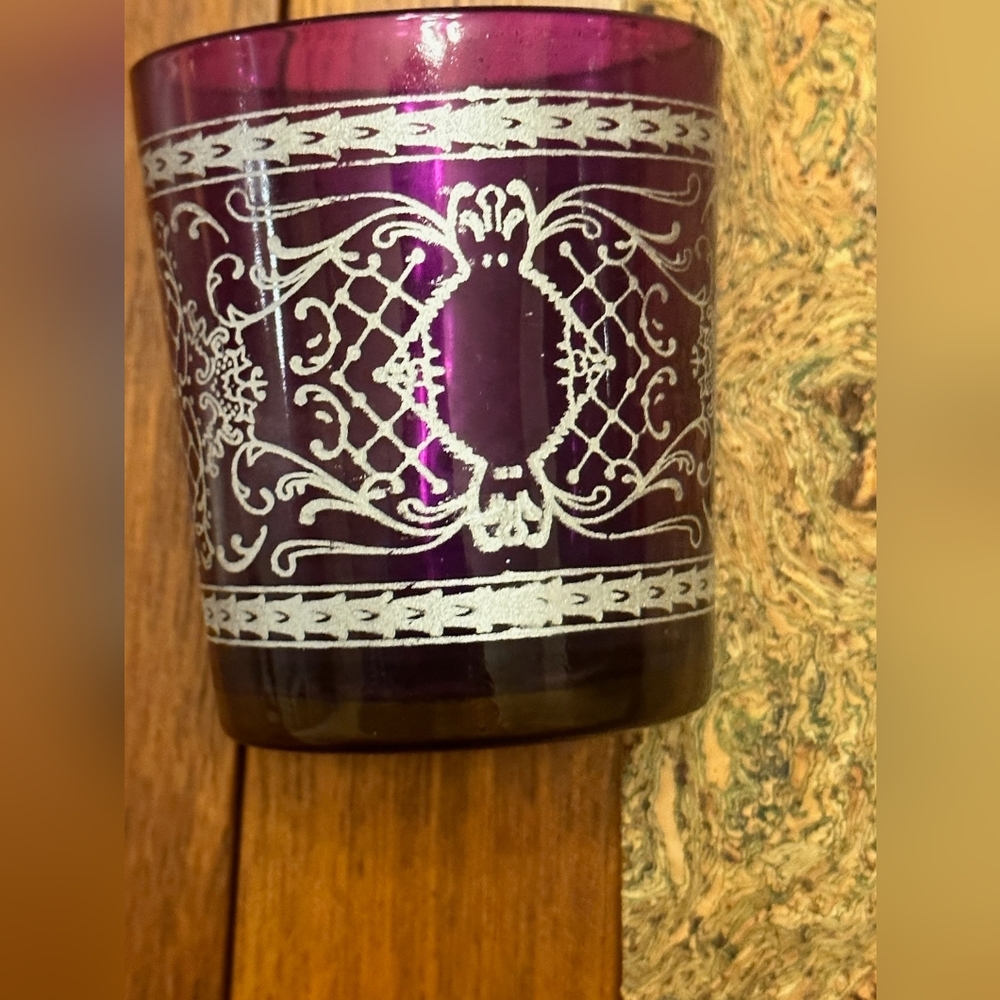 Cultural Intrigue Handmade Pueple Painted Glass